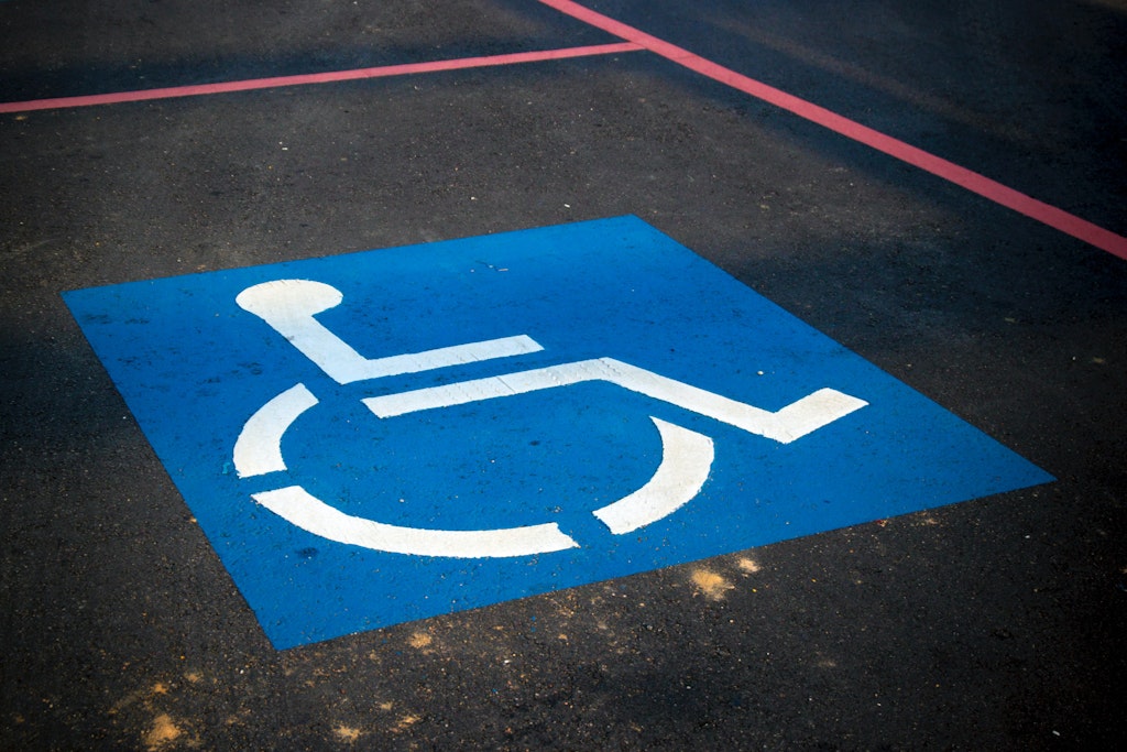 Handicap Sign On Parking Lot