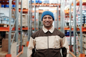 Smiling Warehouse Worker