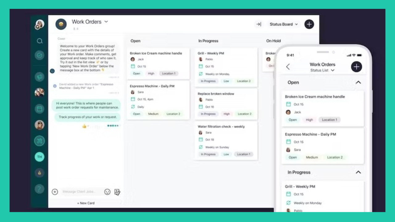Coast maintenance work orders