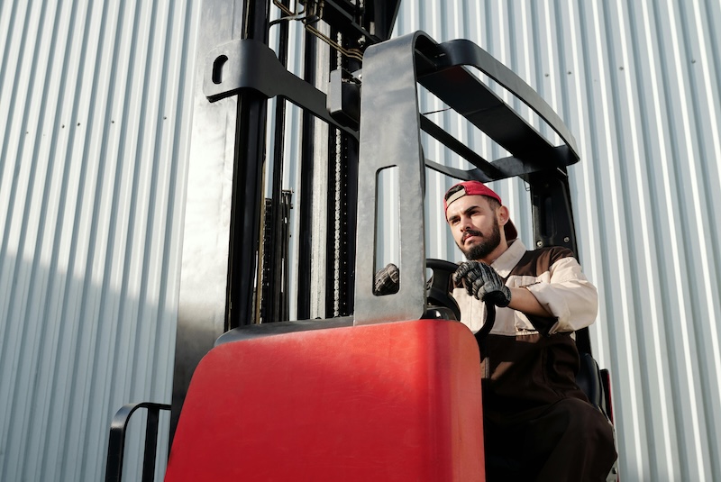 Forklift maintenance worker