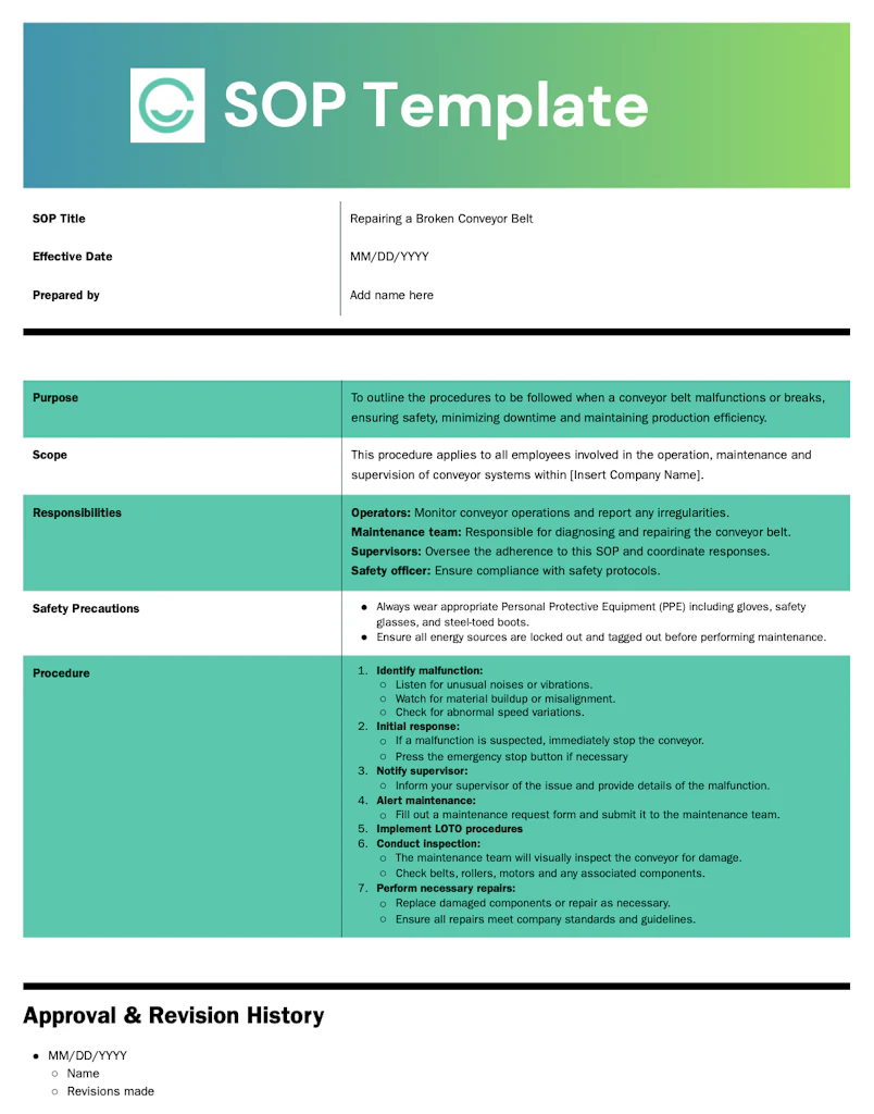 Sop Conclusion Examples 5 Standard Operating Procedure (SOP) Template Parts & Formats