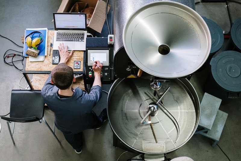 Man looking at maintenance report