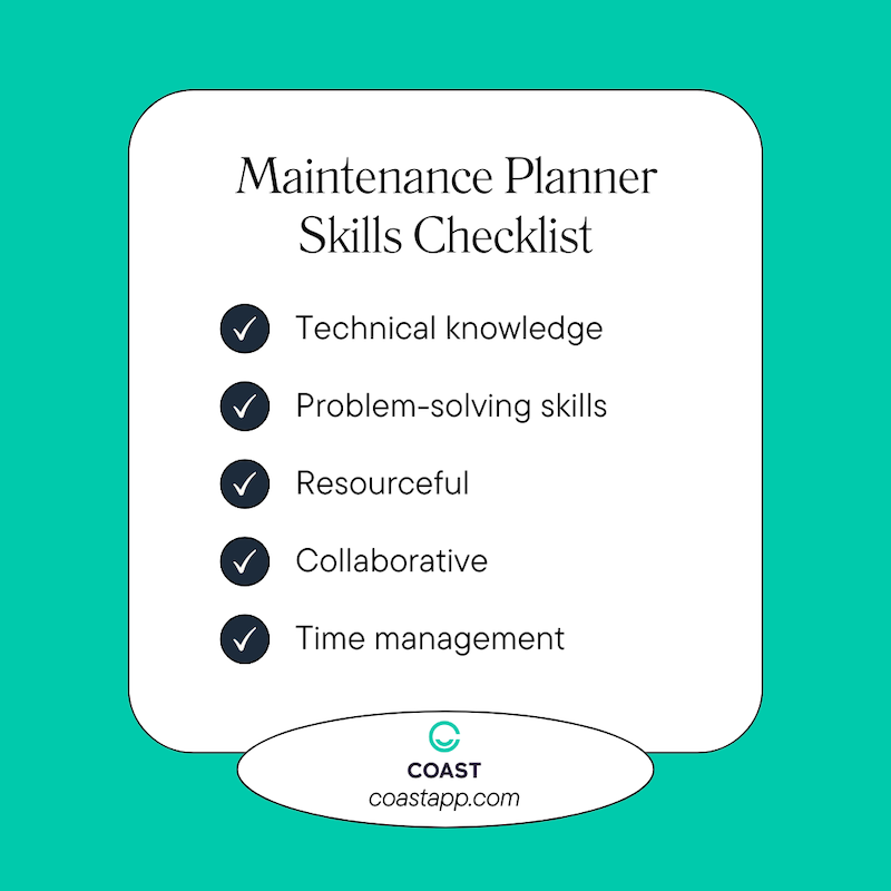 Maintenance planner skills checklist
