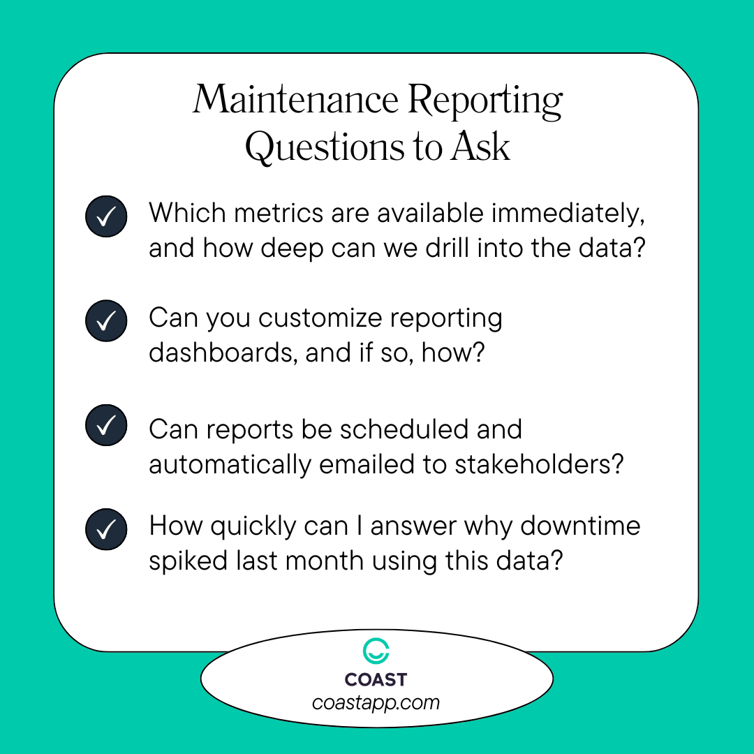 Maintenance reporting demo questions