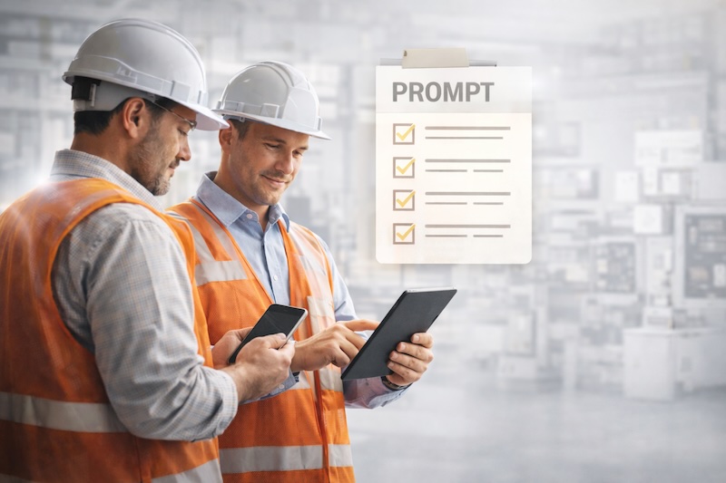 Maintenance supervisors using AI prompt