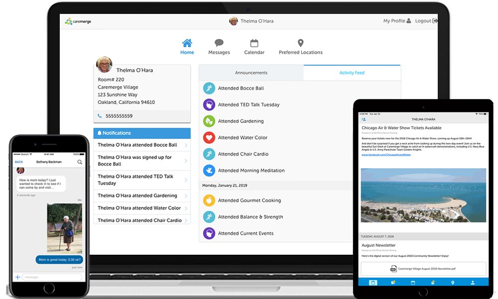 Caremerge desktop and mobile