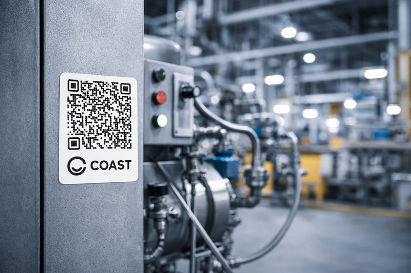 Coast qr code on asset