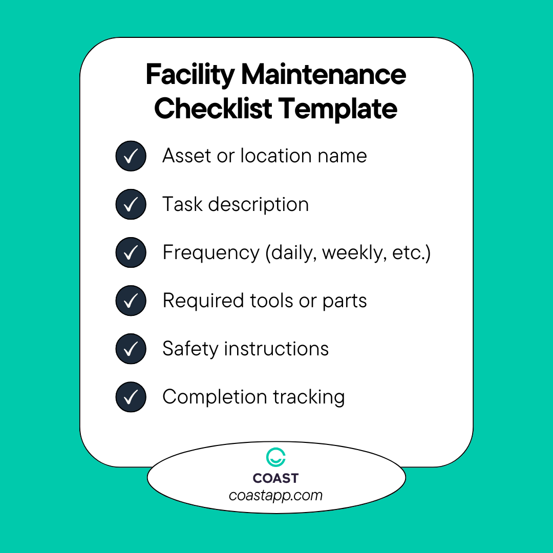 Facility maintenance checklist