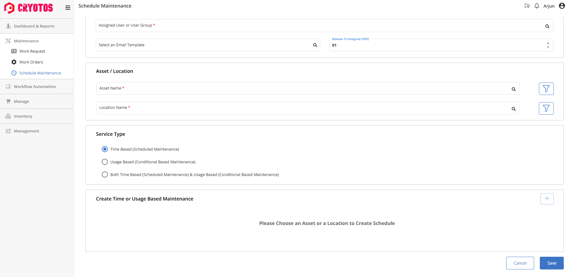 Preventive maintenance cryotos