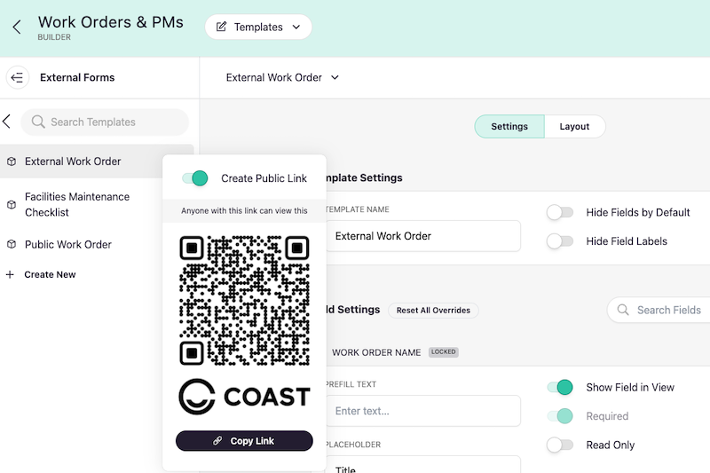 Coast qr code asset tracking