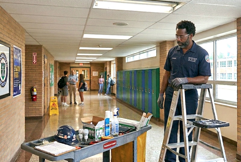School custodian preventive maintenance work