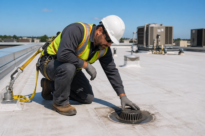 Roof maintenance checklist worker