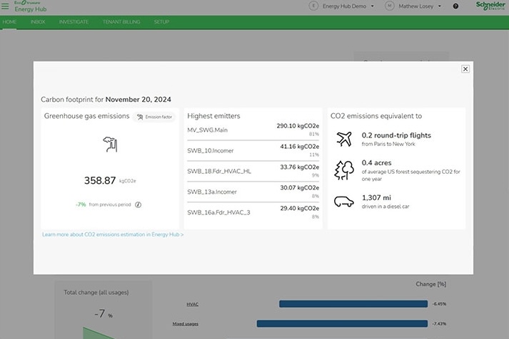 schneider electric energy carbon hub